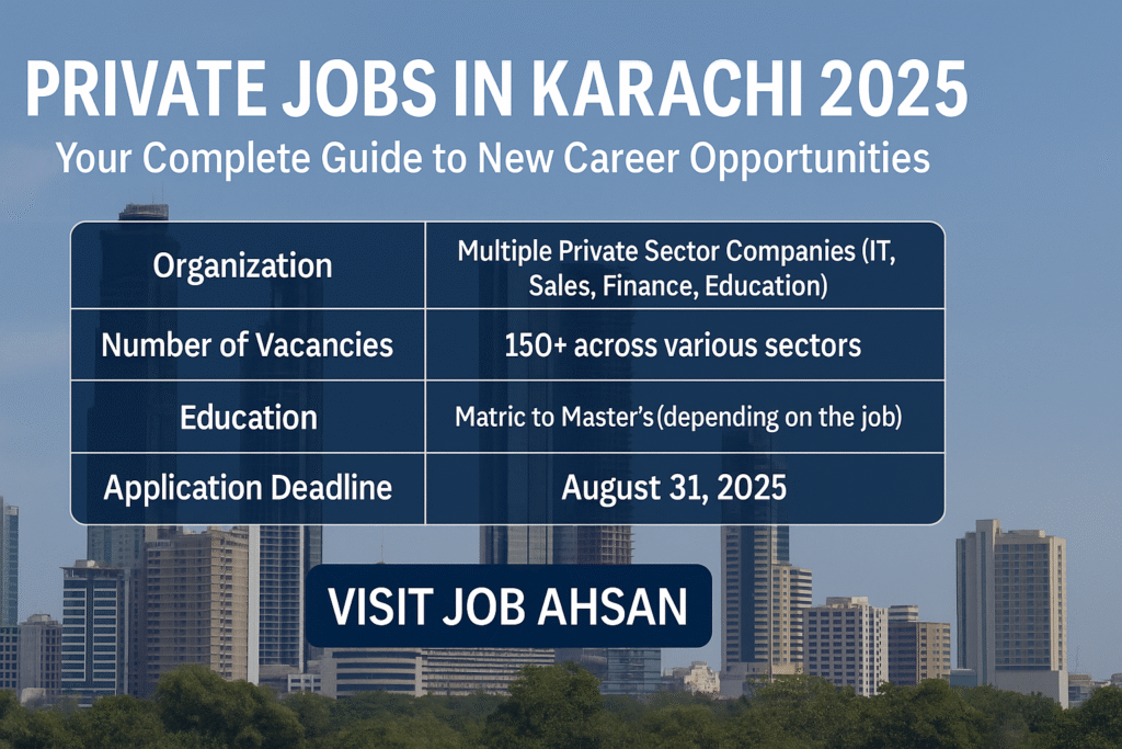 Private Jobs in Karachi 2025