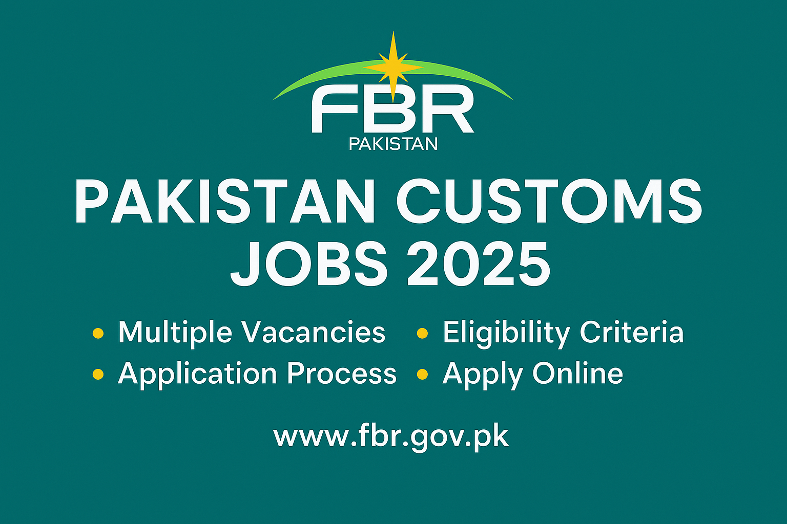Pakistan Custom Jobs 2025