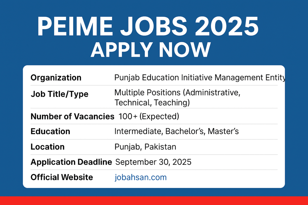 PEIME Jobs 2025