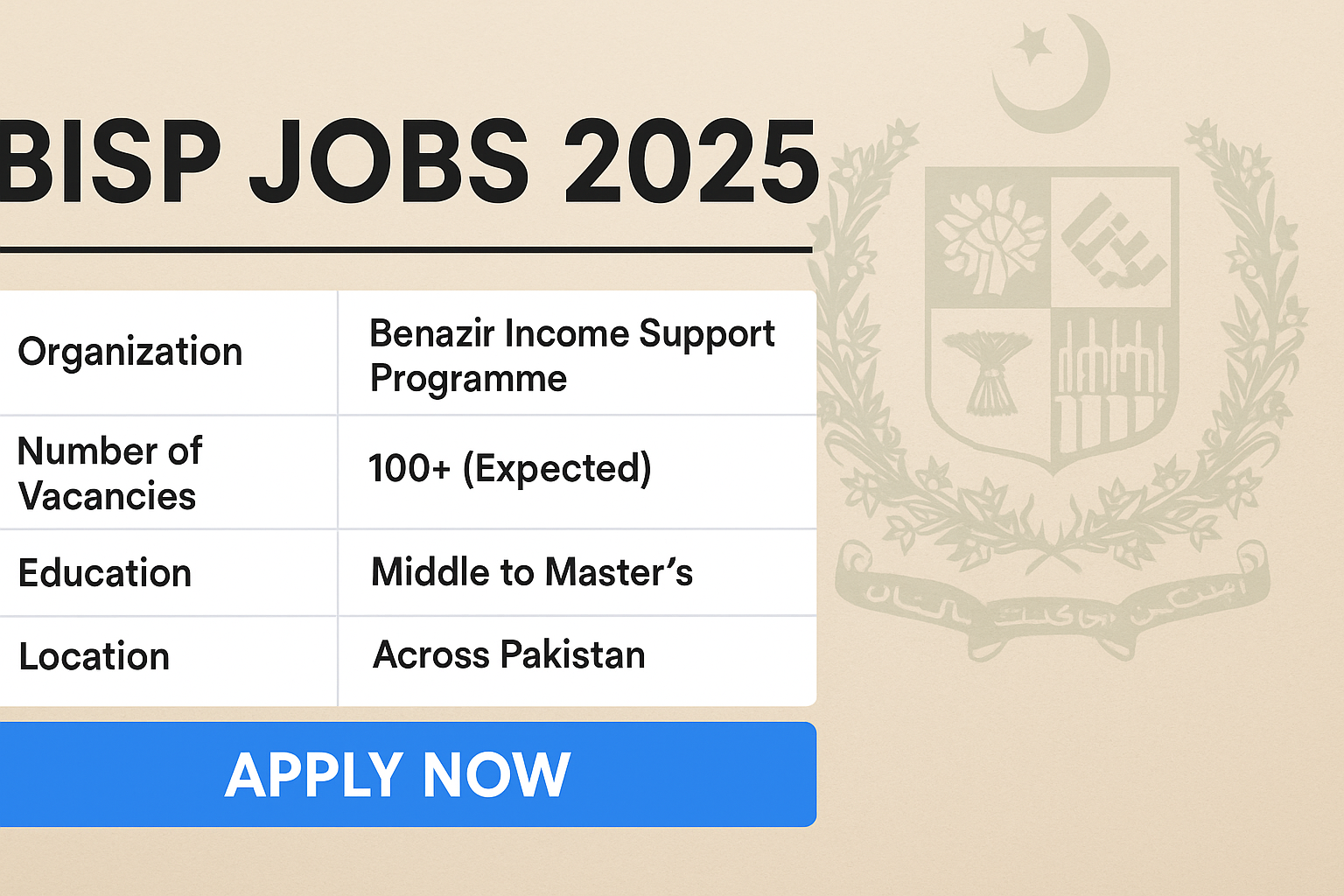 BISP Jobs 2025